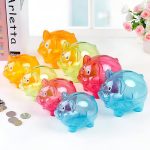 Tirelire cochon transparente