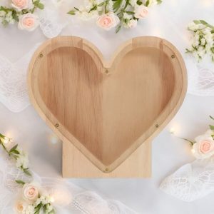 Tirelire cœur mariage en céramique blanche élégante