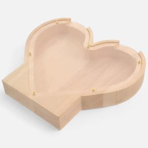 Coffre à pièces cœur, cadeau idéal pour un mariage