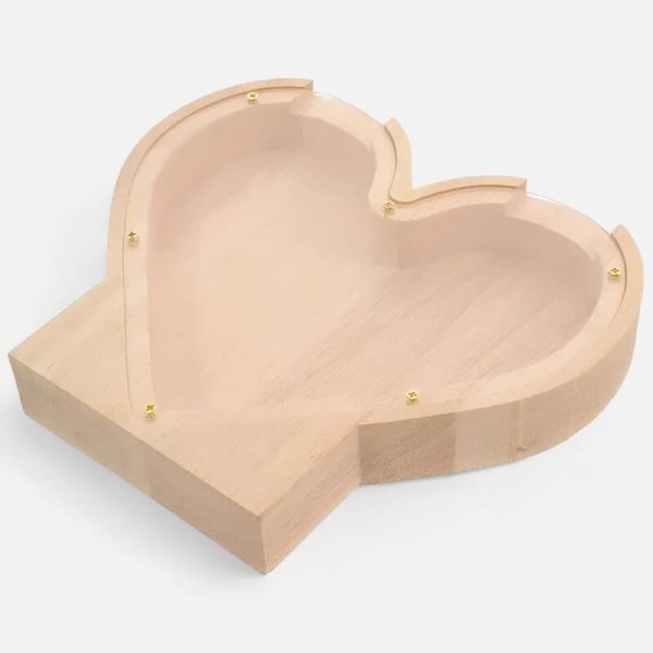 Coffre à pièces cœur, cadeau idéal pour un mariage