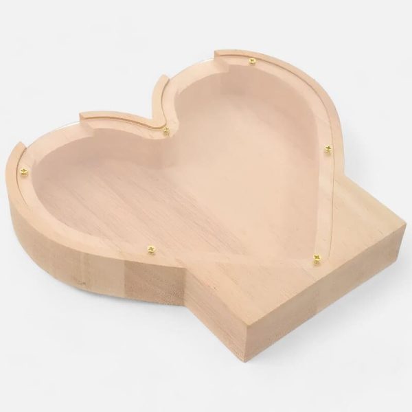 Tirelire décorative cœur pour collecte de fonds de mariage