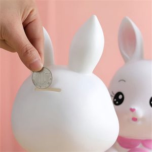 Lapin tirelire pour enfants, design mignon et coloré