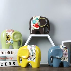 Tirelire Éléphant Design moderne en céramique colorée