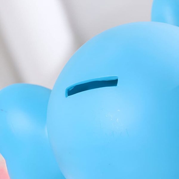 Tirelire éléphant, design coloré en rose et bleu