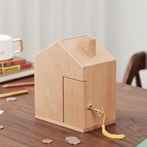 Tirelire Maison en Bois artisanal