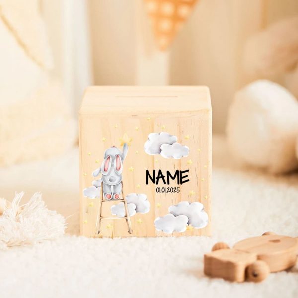 Tirelire enfant en bois, cadeau original