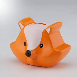 Tirelire enfant renard en céramique colorée