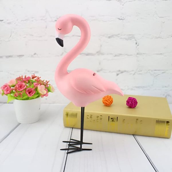 Flamant rose en tant que tirelire fantaisie