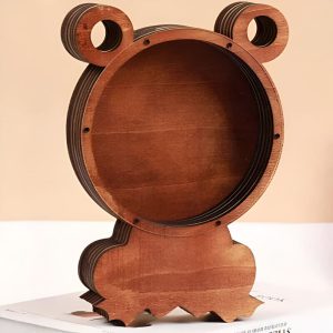 Objet déco tirelire grenouille en bois, cadeau original