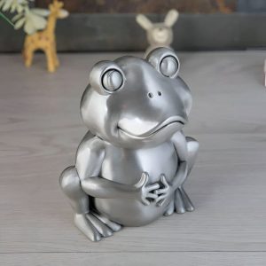 Tirelire grenouille en métal, accessoire décoratif ludique