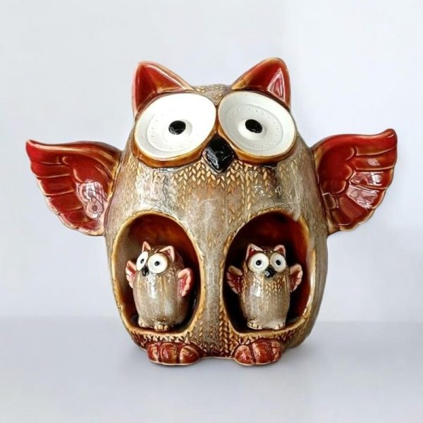 tirelire-hibou-ceramique-1 Tirelire Hibou en céramique décorative