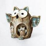 Hibou céramique coloré pour chambre d'enfant