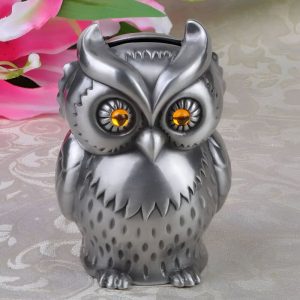Tirelire hibou en métal décorative pour collectionneurs