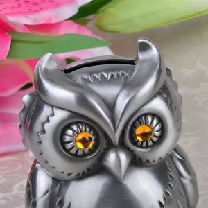 Tirelire en métal, hibou sympathique pour enfants