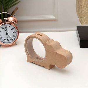 Tirelire hippo en bois, accessoire ludique pour économiser