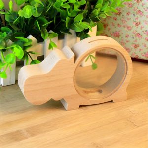 Tirelire animale en bois, design hippo coloré et amusant