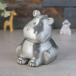 Tirelire hippopotame en métal pour enfants