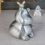 Tirelire métal hippopotame, accessoire de décoration