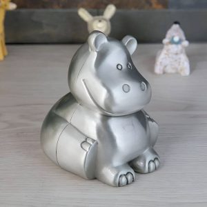 Tirelire métal hippopotame, accessoire de décoration