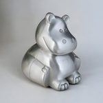 Tirelire fun en métal, design hippopotame pour épargne