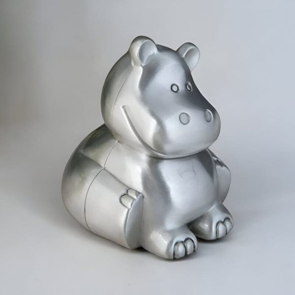Tirelire fun en métal, design hippopotame pour épargne