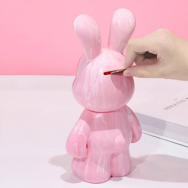 Lapin blanc en céramique, tirelire pour petits épargnants