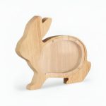 Tirelire en forme de lapin, décoration enfantine en bois
