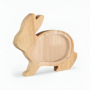 Tirelire en forme de lapin, décoration enfantine en bois