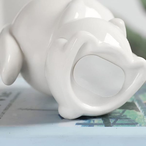 Tirelire lapin blanche en céramique design