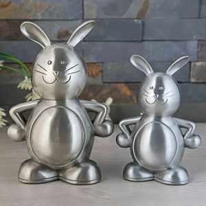 Tirelire lapin en métal décorative