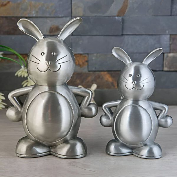 Tirelire lapin en métal décorative