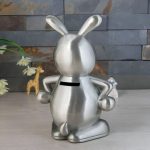 Lapin tirelire métallique, idéal pour économiser