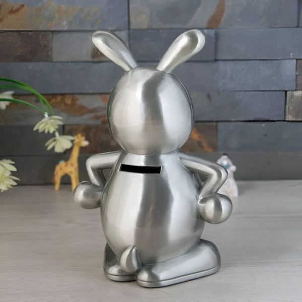 Lapin tirelire métallique, idéal pour économiser