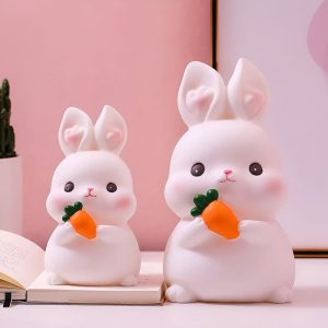 Tirelire Lapin Rose en céramique décorative
