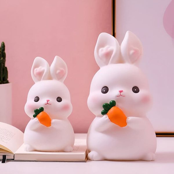 Tirelire Lapin Rose en céramique décorative