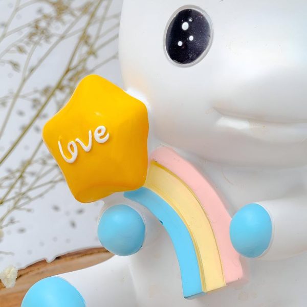 Tirelire fantaisie en forme de licorne blanche pour cadeaux