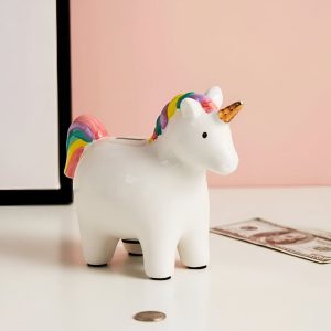 Tirelire Licorne en céramique, cadeau idéal
