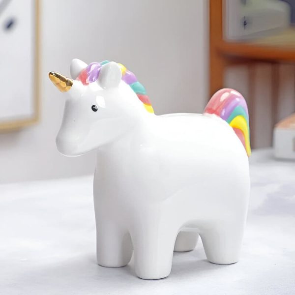 Tirelire Licorne céramique, accessoire ludique