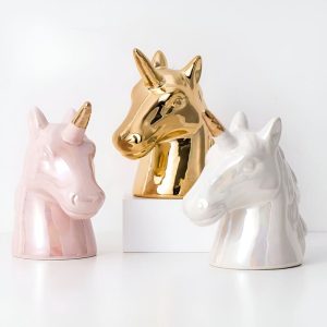 Tirelire Licorne Dorée décorative et amusante