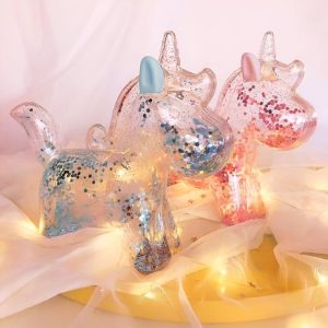 Tirelire Licorne en plastique coloré