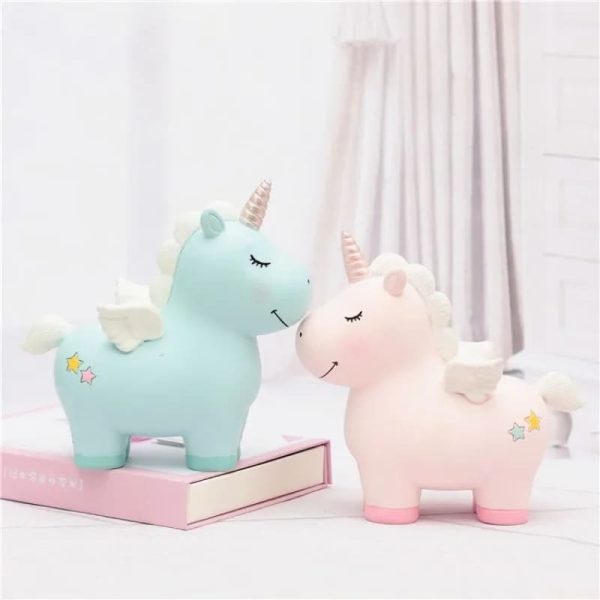 Accessoire de décoration : tirelire licorne