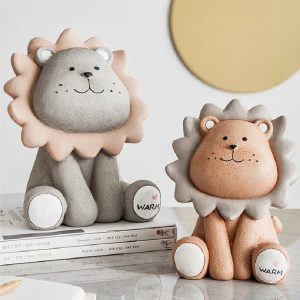 Tirelire Lion en céramique colorée pour enfants