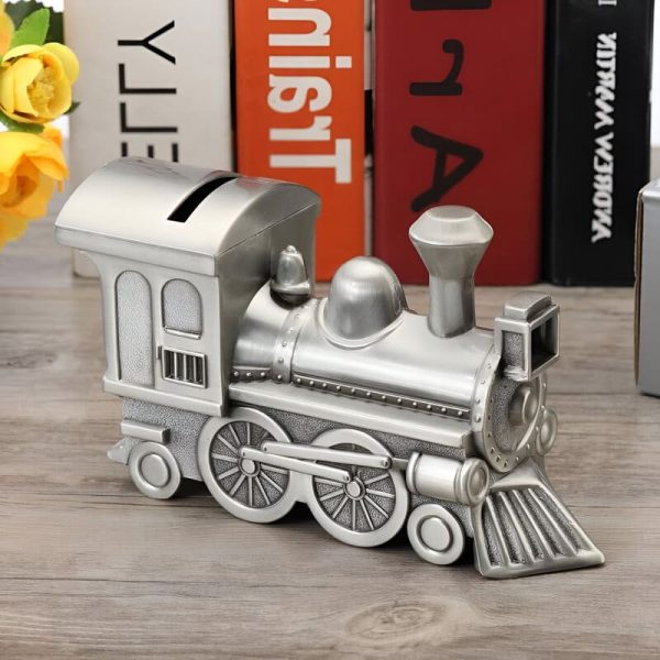 Tirelire décorative locomotive en métal