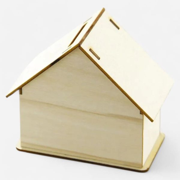 Tirelire en bois en forme de maison