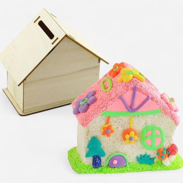 Tirelire créative maison en bois