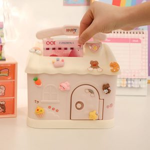 Tirelire en forme de maison colorée pour les enfants