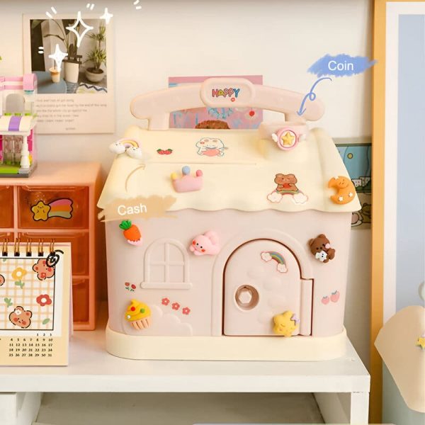 Tirelire enfant design maison pour collection de pièces