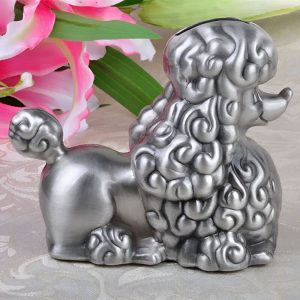 Tirelire métal en forme de chien, accessoire décoratif