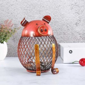 Tirelire métal cochon, design classique et amusant