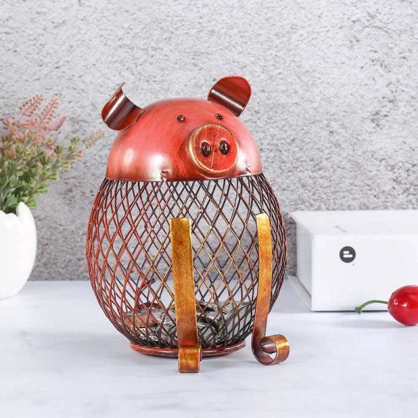 Tirelire métal cochon, design classique et amusant